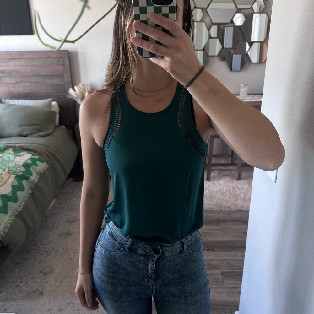 Elegant Teal Sleeveless Tank Top